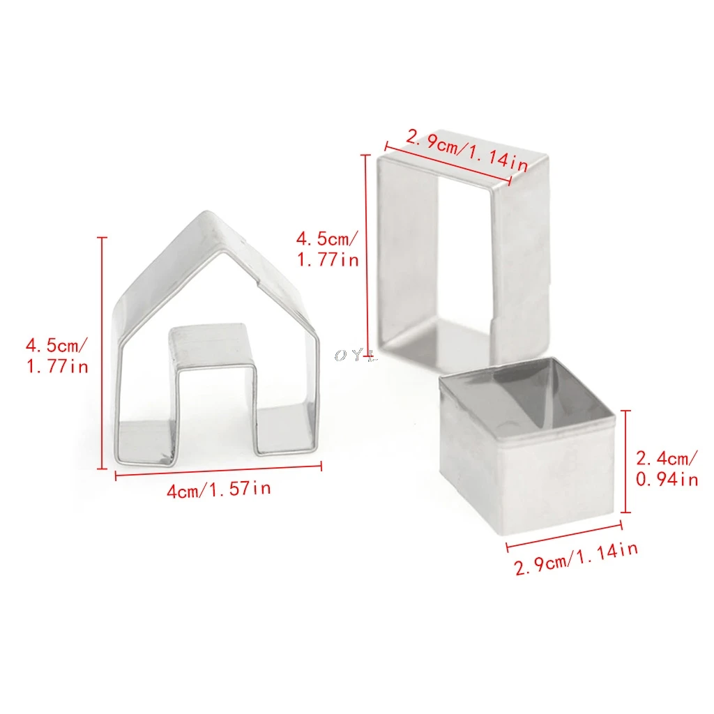 3 шт. Рождественский домик для имбиря набор печенья форма из нержавеющей