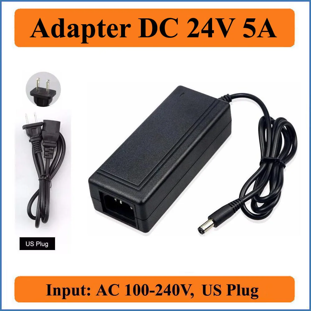 24V 5A штепсельная вилка американского стандарта AC DC адаптер AC100V-240V