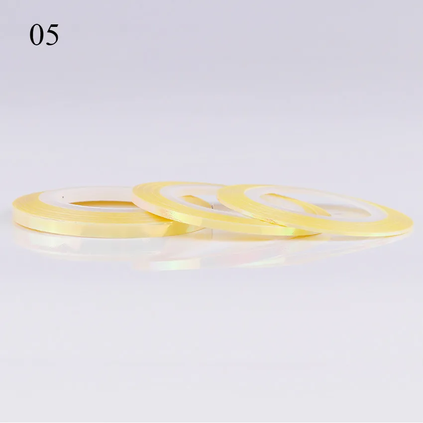 Mermaid Yellow 3 шт ногтей чередование ленты линии стикеры голографическая Конфета "Русалка" цвет клей наклейка DIY 3D дизайн ногтей Маникюр украшения - Цвет: Mermaid Yellow