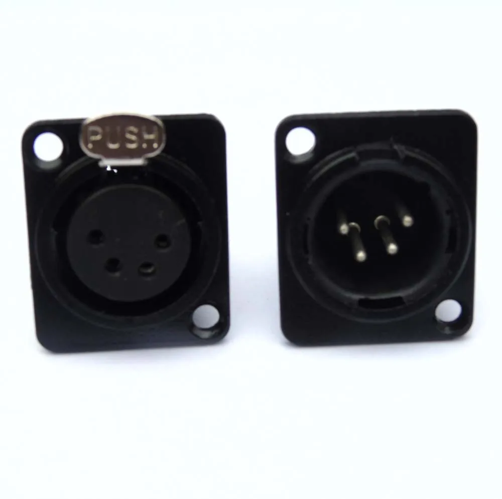 Высокое качество 100 шт./лот XLR 4-контактный разъем шасси Панель Разъем Разъемы для контроля уровня сахара в крови с 50 шт. Мужской & 50 шт. женский гнездо xlr