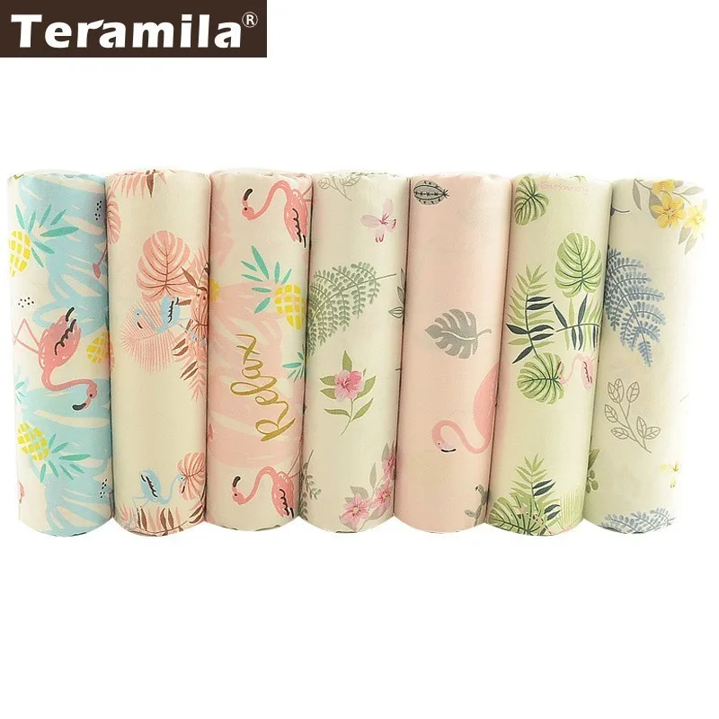 7PCS mix 40cmx50cm Teramila, хлопок, ткань, 40 см x 50 см, 7 шт., животный дизайн, Telas, домашнее украшение, сделай сам, подушка, лоскутное шитье, Tissu - Цвет: 7PCS mix 40cmx50cm