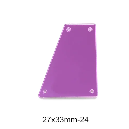 P24-27x33mm 50 шт. фиолетовые хрустальные зеркальные стразы с пришивкой, неровные темно-фиолетовые акриловые зеркальные стразы, пришивные стразы для одежды B3599 - Цвет: P24-27x33mm