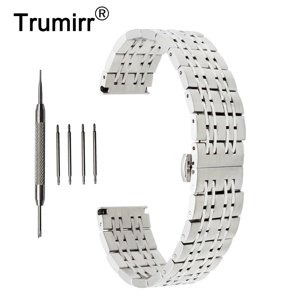 

18mm 20mm 22mm Stainless Steel Watch Band for Orient Butterfly Buckle Strap Wrist Belt Bracelet Black Rose Gold Silver