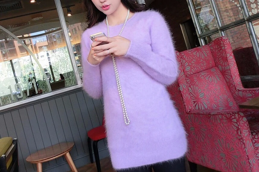 2019 Новое поступление 100% чистый женский свитер платье из натуральной норки