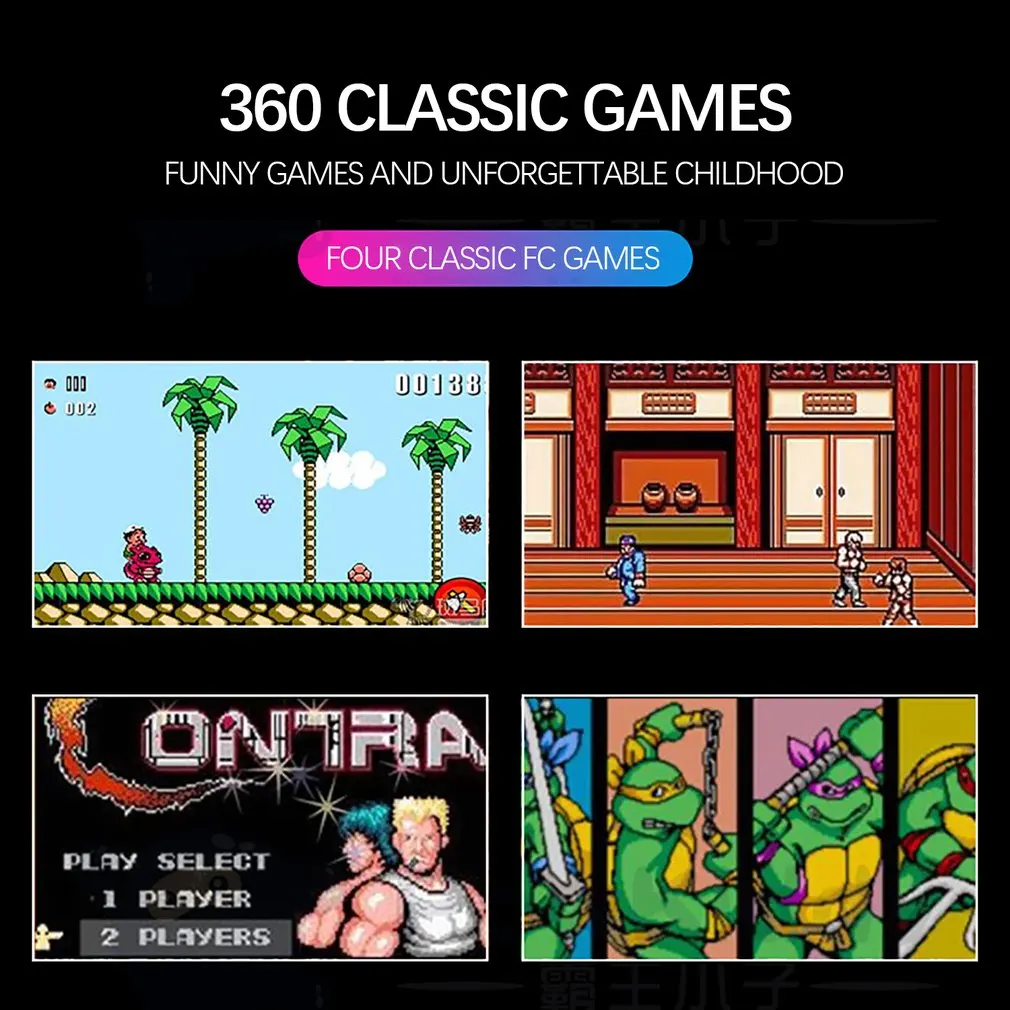 3-дюймовый 8Bit Портативный ретро мини аркадная игра станции, портативные игровые консоли встроенный 360 видеоигры классический Семья ТВ FC игровой консоли