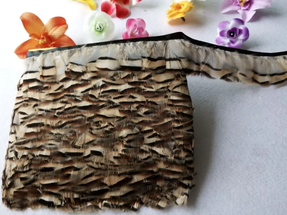 Тканевый ремень с перьями partridge 5 метров ширина около 40 мм украшения сделай сам