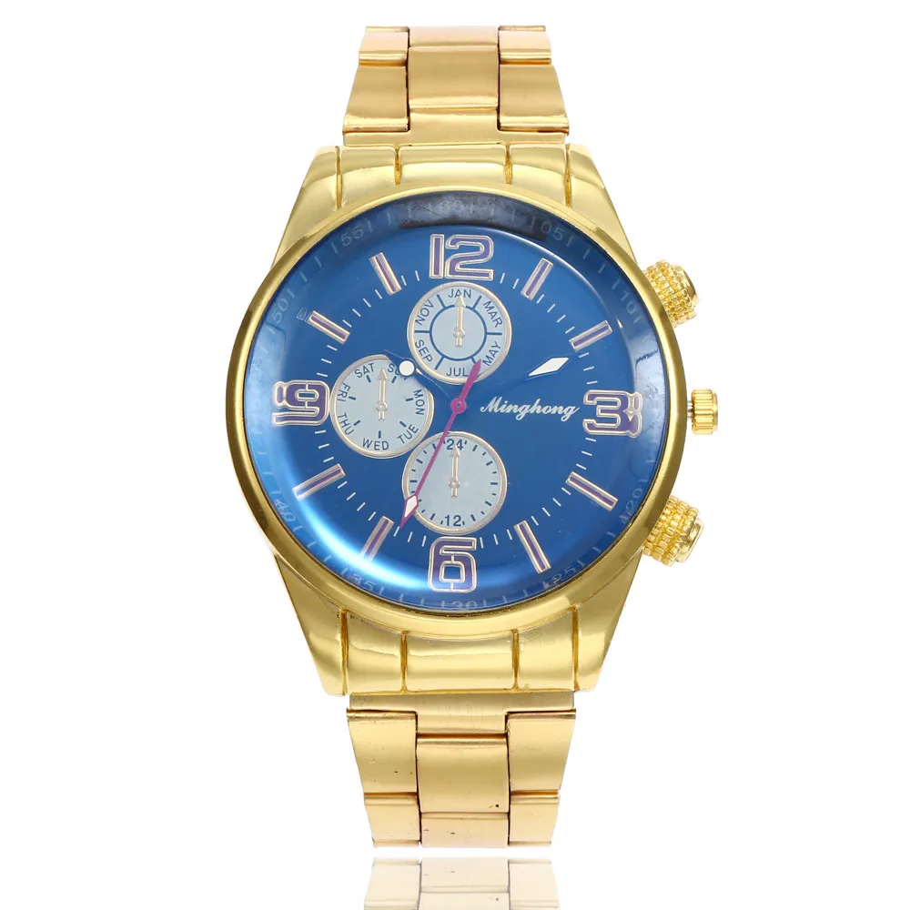 2019 новые модные роскошные деловые часы из нержавеющей стали для мужчин кварцевые