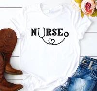 nurse letters print women t shirt cotton casual funny shirt for lady top tee tumblr hipster 6 colors drop ship new 52