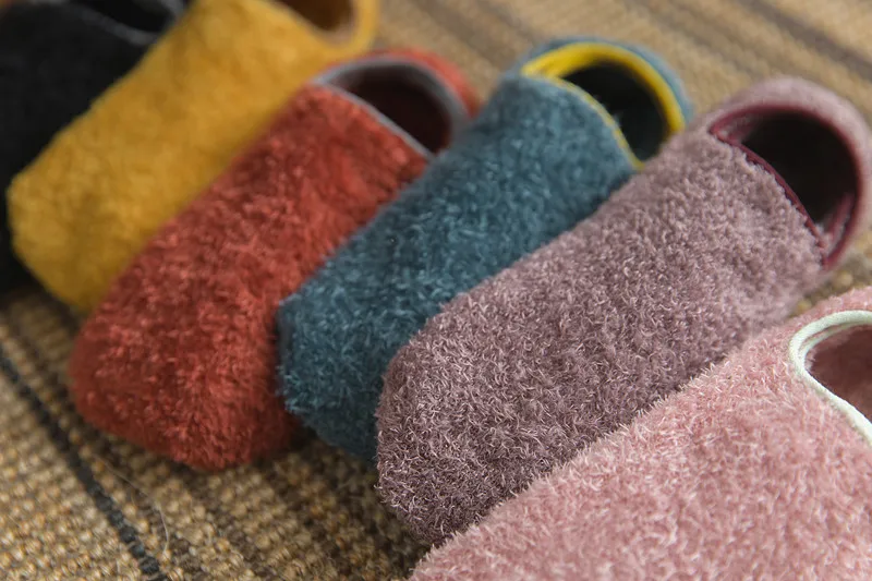 Elastic Home Thick Warm Floor socks Women Soft Fleece Socks Fluffy Winter Breathable Pure Colors Available Sock Slippers 4pairs