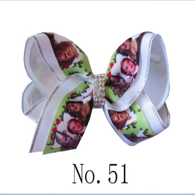 

50 PCS Girl 4" Two Tone ABC Bow Clip Halloween Snowman Santa Snow