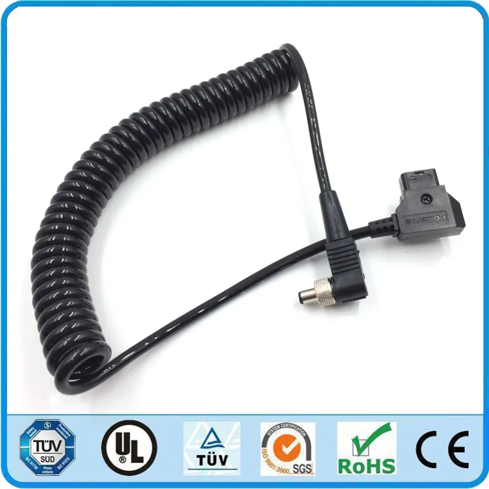 Замок справа под углом коаксиального кабеля Sound Devices DC 2.1 мм на D-Tap для записывающих мониторов PIX-E5, PIX-E5H и PIX-E7.