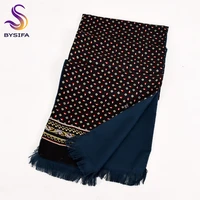 bysifa men business black silk scarf thicken autumn winter male 100 natural silk long scarves cravats neck scarf tie 16524cm