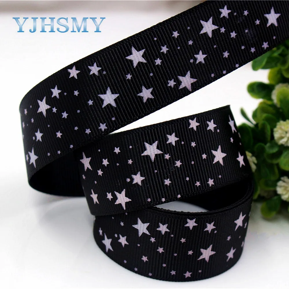 YJHSMY F-17630-237 25 мм 10 ярдов пентаграмма печатные ленты grosgrain DIY аксессуары для волос