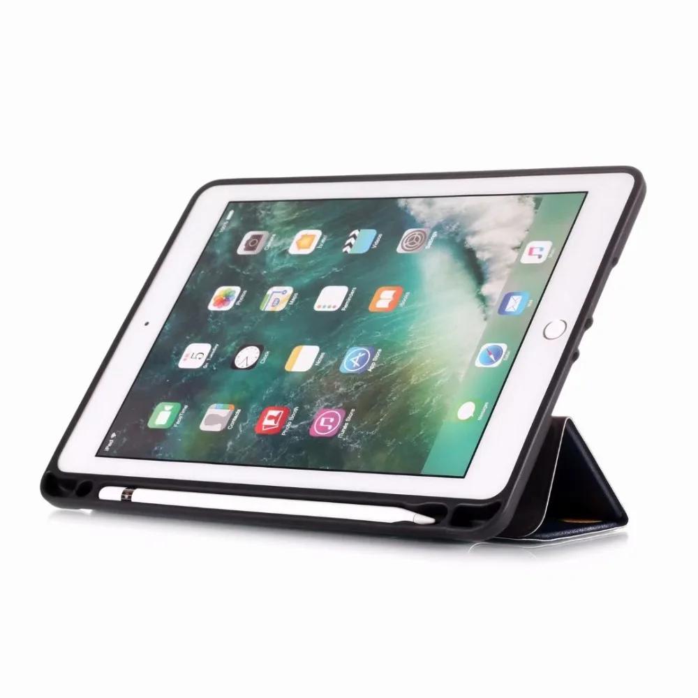 Чехол с карандашом для ipad 5/6 Air 1/2, умный чехол для ipad 9,7 A1822 A1893, магнитный чехол из искусственной кожи, чехол для планшета