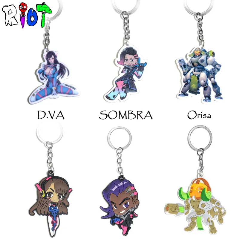 6 типов Горячая игра Overwhtch брелок DVA SOMBRA Orisa фигурка модель OW Q версия силиконовый