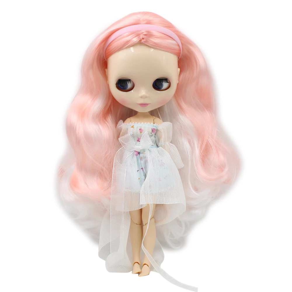 Ледяная кукла DBS Blyth длинная цвета шампанского розового и белого 1/6 bjd белая кожа