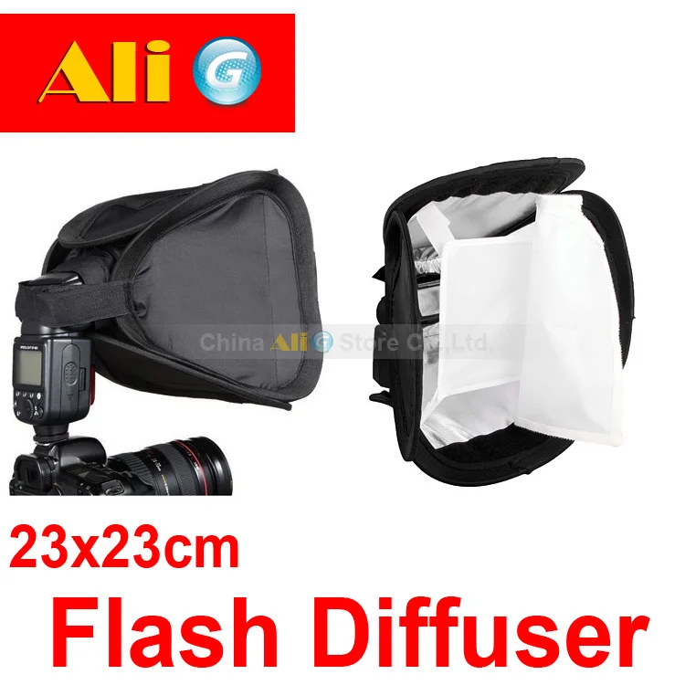 

23x23cm Camera Flash Light Diffuser Soft Box for Nikon SB600 SB800 SB900 for Canon 430EX 580EX for YONGNUO YN-560 YN565 Softbox
