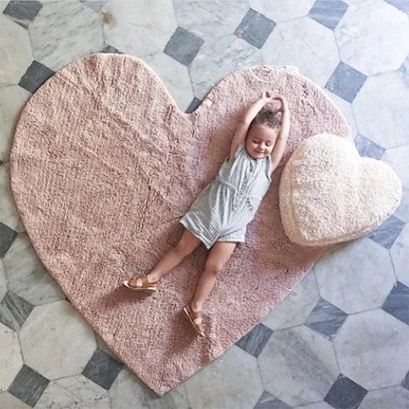 Heart Shape Baby Play Mat Cotton Baby Activity Gym Playmat Kids Carpet Rug Tapis Enfant Baby Room Accessories Toys for Children