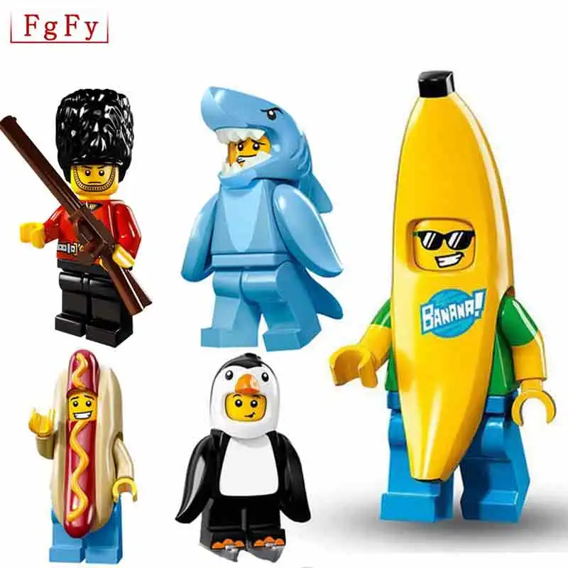 Для legoinglys Royal guard Penguin Medusa Rocket boy Gingerbread Man Modle строительные блоки фигурки забавная