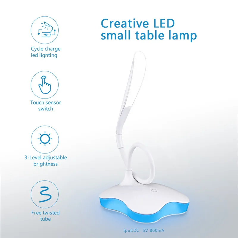 AGM светодиодный стол настольная лампа ночник Клевер 3 уровень затемнения авто