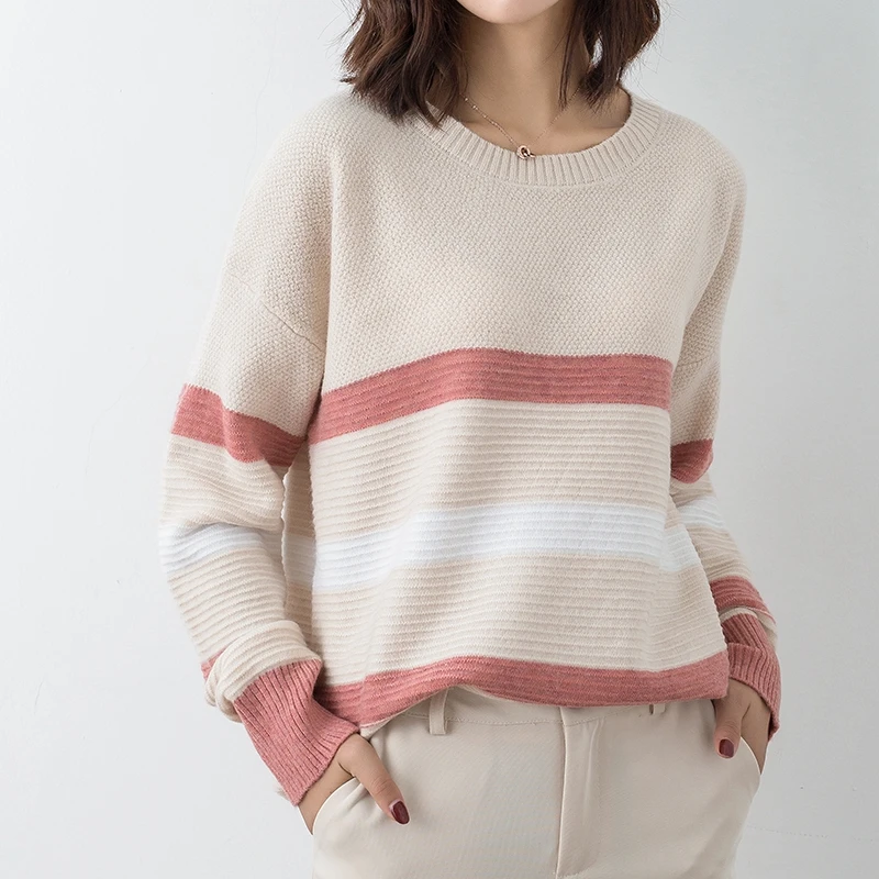 DSANNINGT Hot selling New arrival women's Sweater Wool Female round neck pullover Knit Cashmere cultivating wild | Женская одежда