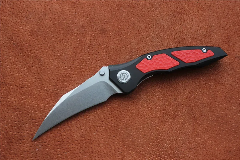 Red white blade Высокое качество, Maxace красный/желтый/синий queen складной нож, алюминий, G-10 инкрустация(" Stonewash), Открытый Кемпинг Охота ручные инструменты - Цвет: Red white blade