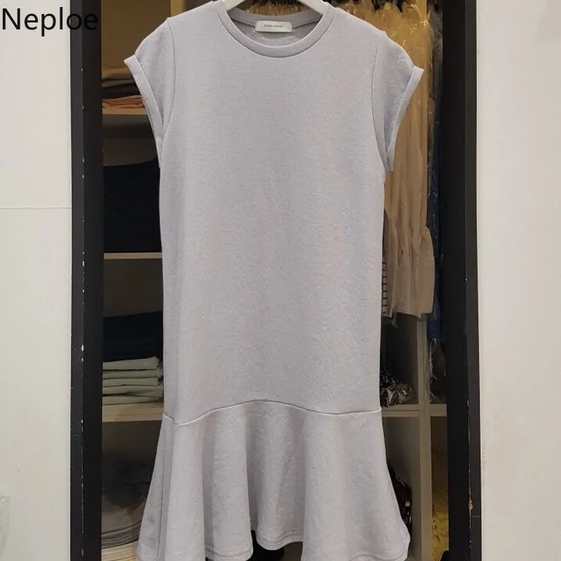 Nepole Лето Новое поступление женское платье 2019 мода O-Neck пуловер с короткими
