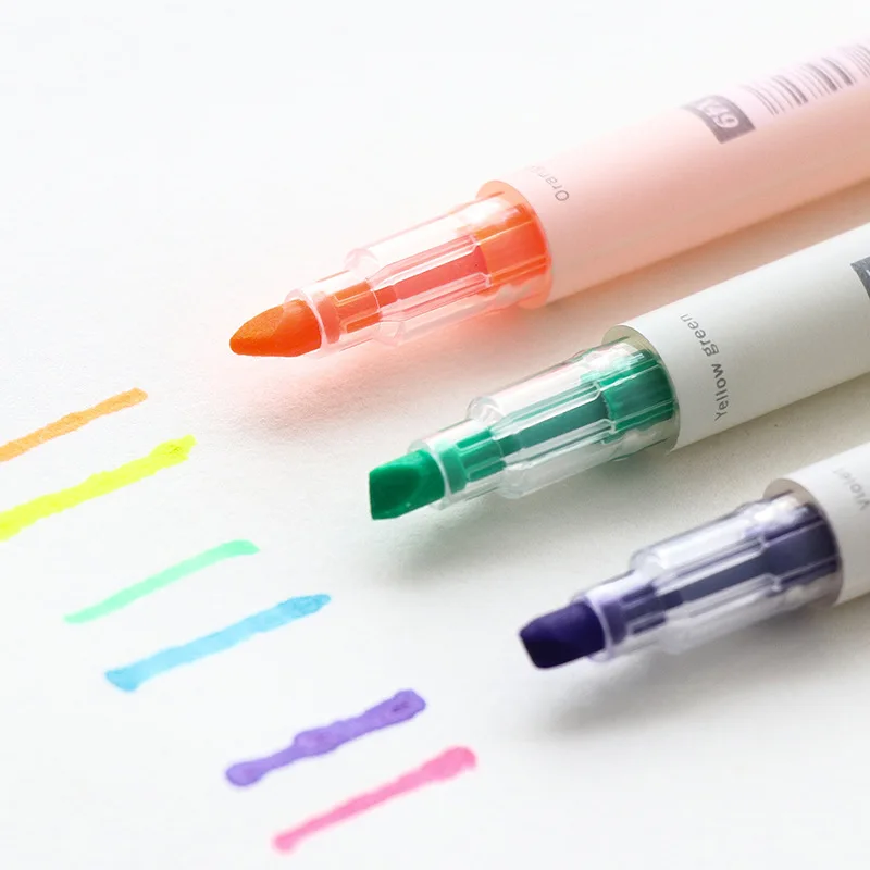 3 шт./лот ручка флуоресцентного цвета с двойной головкой конфетного скошенная