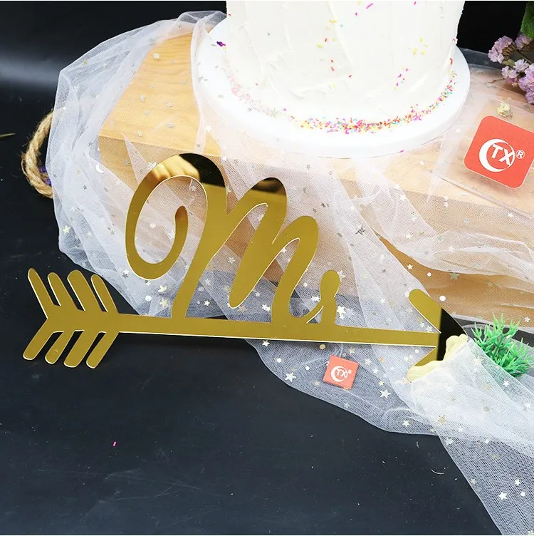 Зеркальное Золотое свадебное украшение на стул Mr and Mrs свадебные стулья знаки