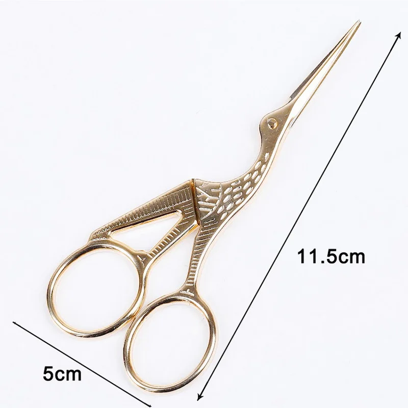 11.5cm 1 шт./лот, винтажные классические ножницы для вышивания, ткань, рукоделие, дизайн ногтей, аист, журавль, птица, ножницы, резаки, инструменты для укладки - Цвет: 11.5cm