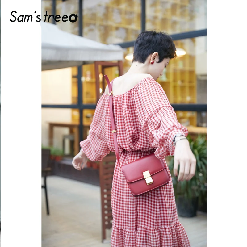 Samstree, сексуальное летнее женское платье, с открытыми плечами, винтажное, Vestidos Verano, клетчатое, на шнуровке, талия, с вырезом лодочкой, до середины икры, женское платье