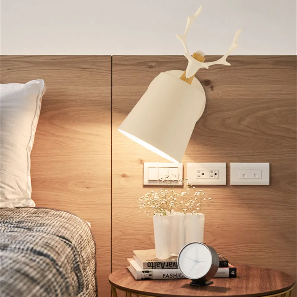Nordic minimalist fashion antler wall lamp modern bedroom living room dining corridor TV bedside sconce | Лампы и освещение