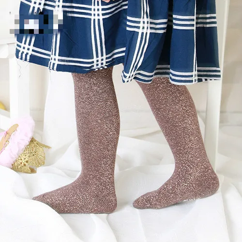 Spring 2016 Korean Girls Cotton Pantyhose Bottoming Stockings Gold and Silver Onions Shining Love 0-3 Years Baby Infant Tights | Детская
