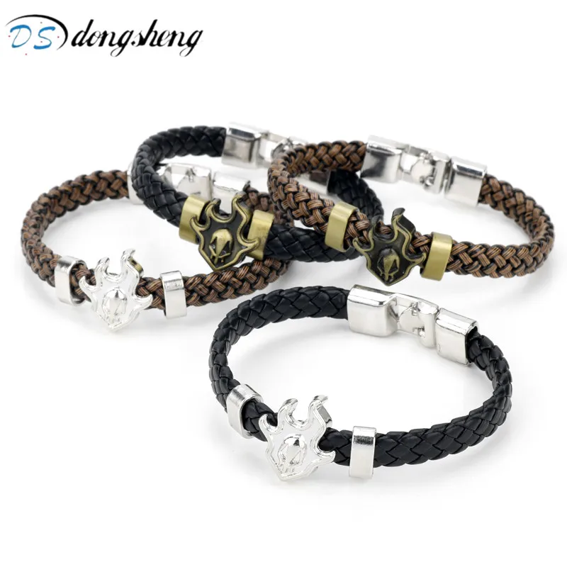 

Anime Weave Bleach Bracelets Black Bronze Leather Bracelet for Women Men Cosplay Souvenir Rope Bracelet Jewelry Pulsera Hombre