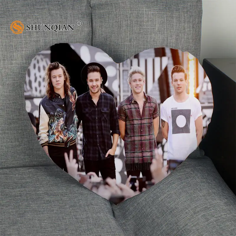 Горячая Распродажа One Direction в виде сердца Форма Наволочка на заказ молния Размер 41