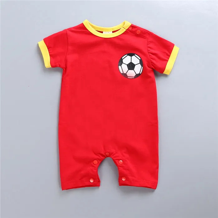 Детские спортивные комбинезоны Messi для новорожденных в полоску игры футбол лето |