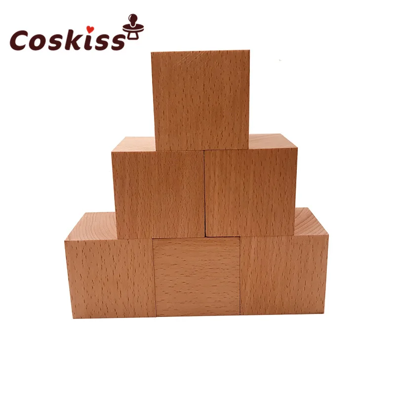 

Beech Wood Teether Square Wooden Baby Biter Wood Teething Building Blocks Accessories Beech Early Educational Toy Kids