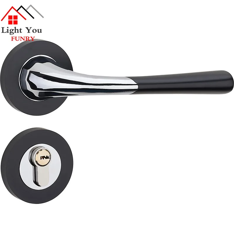 Черный бесшумный домашний дверной замок для спальни скандинавский раздельный