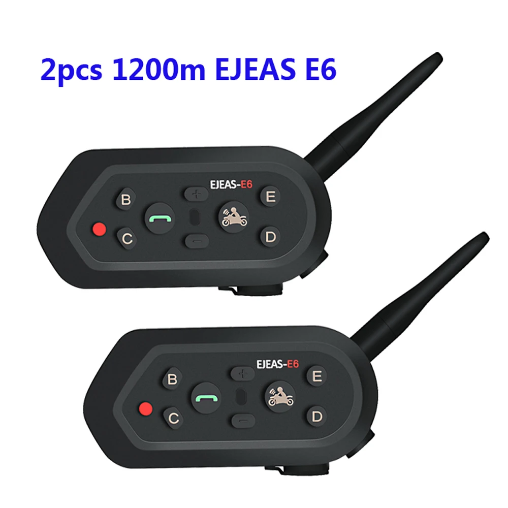 EJEAS BT гарнитура шлем Bluetooth переговорные многофункциональные E6 мотоцикл домофон водонепроницаемый VOX для 6 гонщиков 1200 м коммуника