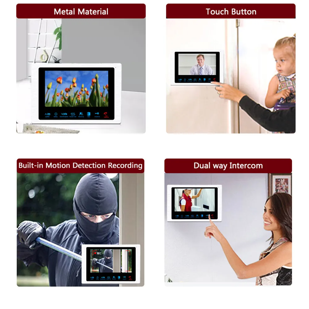 Dragonsview 960P Video Door Phone Intercom Entry System 7&quotInch Monitor Doorbell Doorphone Camera 5 | Безопасность и защита
