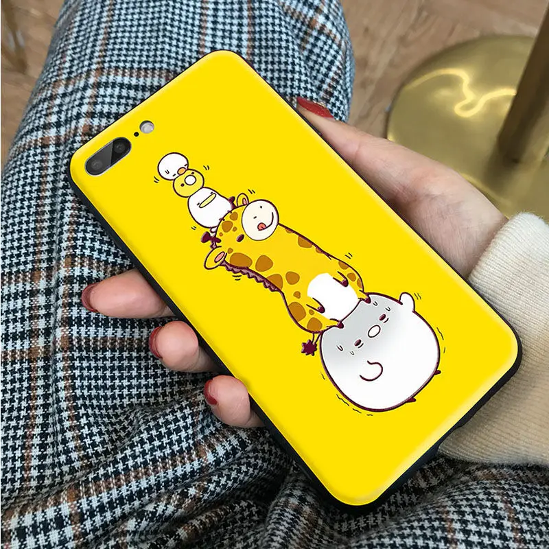 Cute Cartoon Giraffe Phone Case For iPhone 6 6S 7 8 Plus XS Max XR X 5 5S SE Shockproof Soft TPU Protective Back Cover | Мобильные
