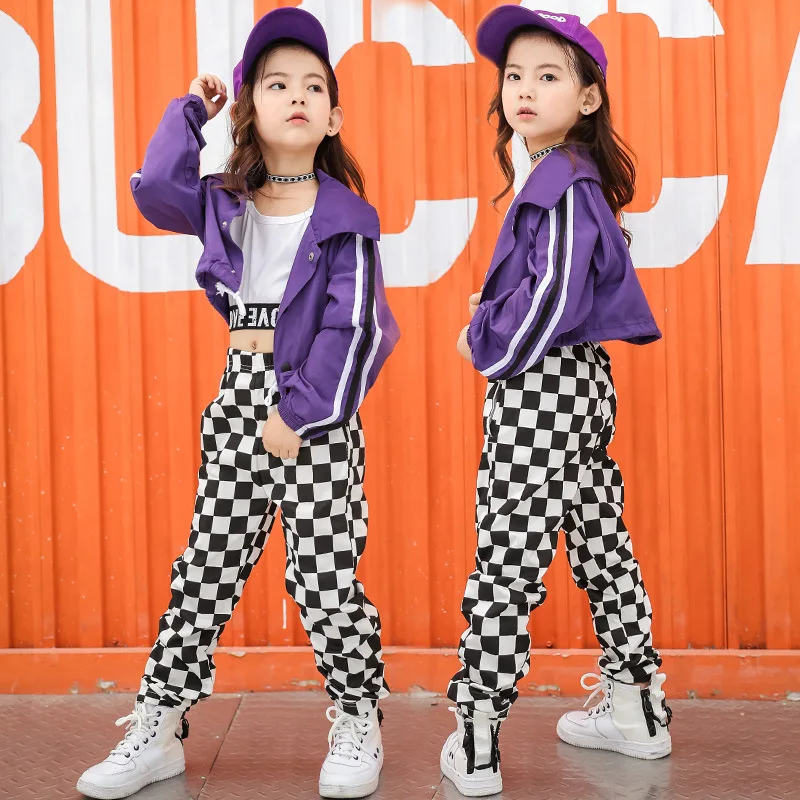 

Girls Hip Hop Clothes Dancing Costumes Kid Jazz Ballroom Dance Clothing Exhibition Suits Fashion Stage Costume Dancewear Outfits