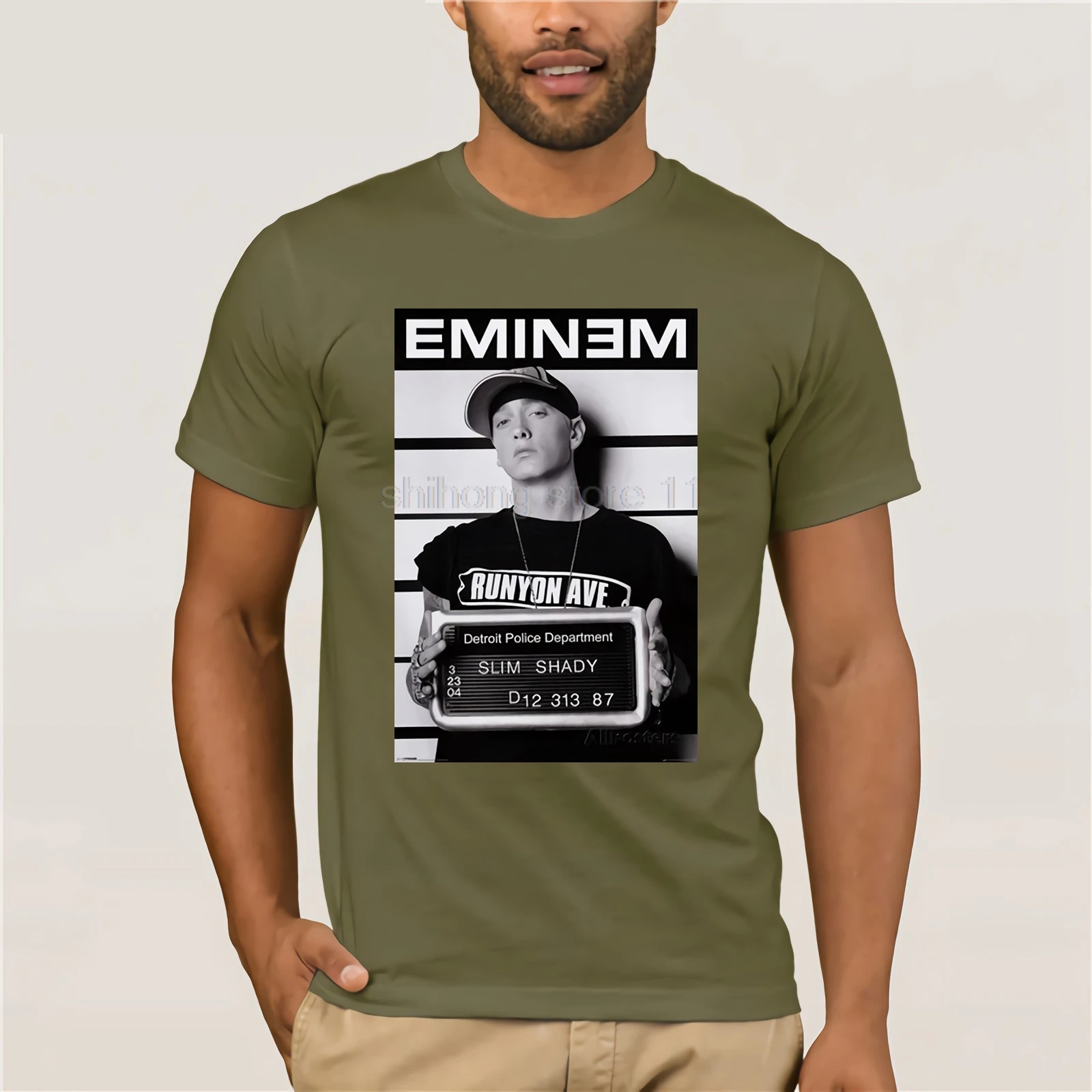 Мужская футболка с принтом в стиле хип хоп Rapper Eminem коротким рукавом лето