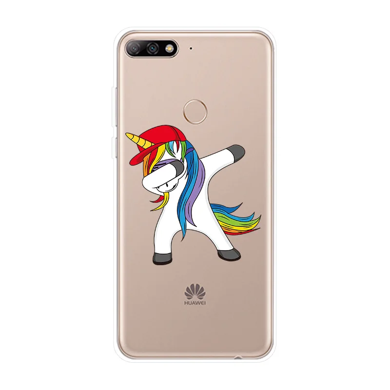 Phone Case For Huawei Y3 Y5 Y6 2017 Y7 Prime Y9 2018 2019 Cover Funny Pose Patterned Silicone II Pro |