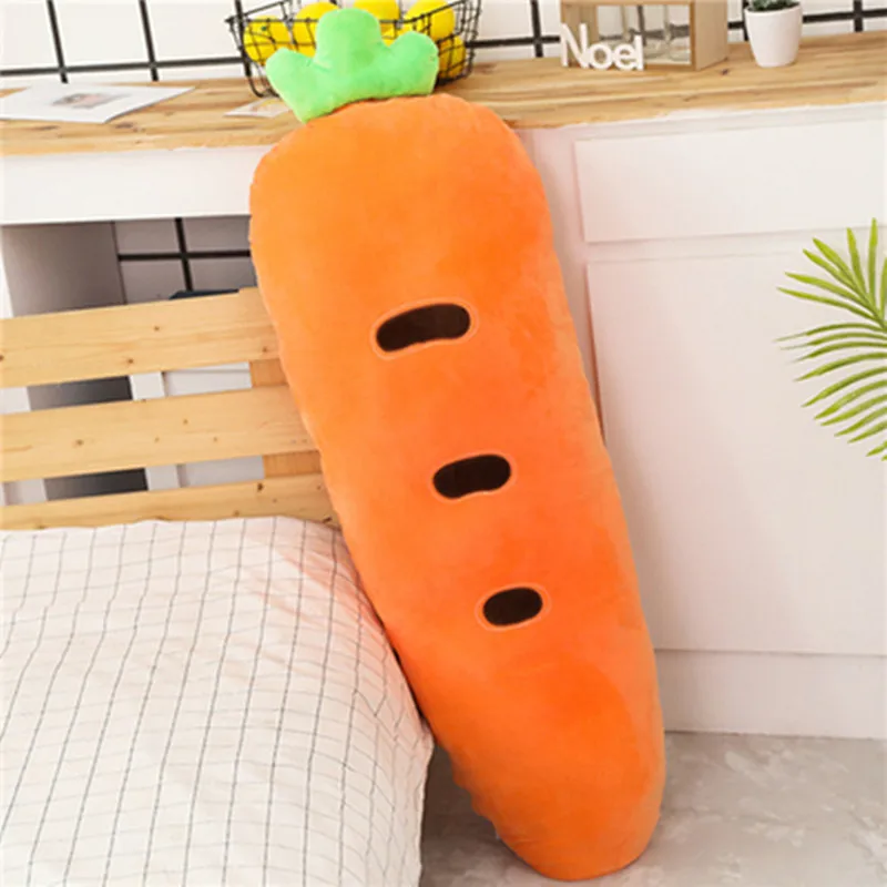 carrot Симпатичные Подушка в форме фрукта кукла морковь клубника, ананас "Кукуруза" Спящая Длинная Подушка кровать кукла плюшевые игрушки куклы девушки день рожденье подруги подарок - Цвет: carrot