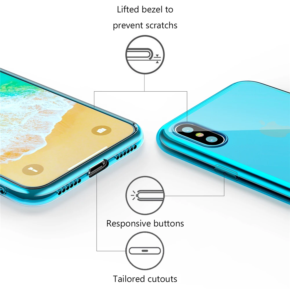 TIEGEM чехол для телефона iPhone X 10 5 8 дюймов ультратонкий ТПУ кристально прозрачный
