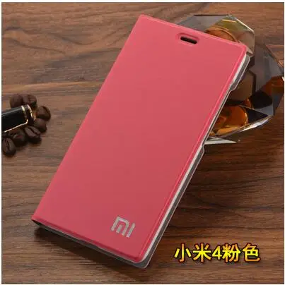 Размер Xiaomi Mi4 чехол-подставка из искусственной кожи чехол для Xiaomi Mi4 M4 чехол для телефона флип-чехол для Xiaomi Mi4 M4 - Цвет: Розовый
