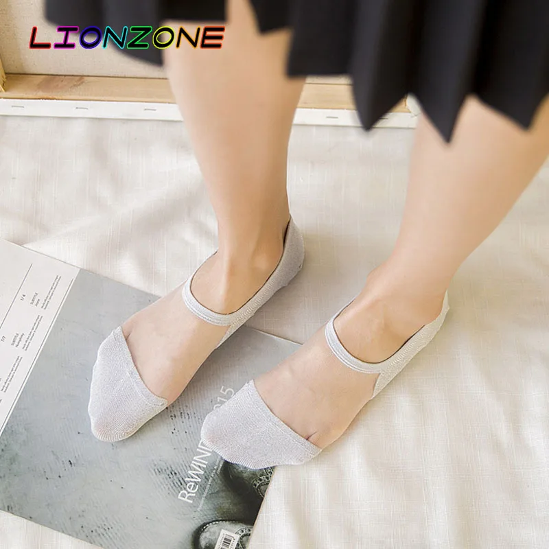LIONZONE 5 пар/лот яркие шелковые носки из стекловолокна кавайные корейские модные