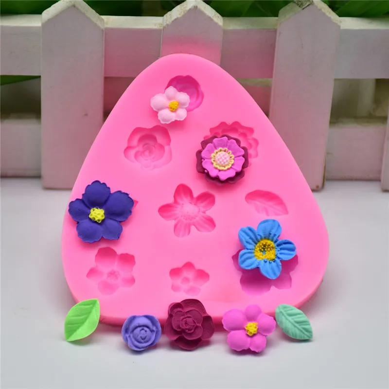 Мини платье с цветочным принтом Силиконовая Форма Fondant Mold торт декоративные