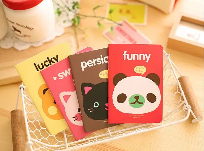 Kawaii мультфильм Животные голова Обложка A6 мини блокнот дневник карманный
